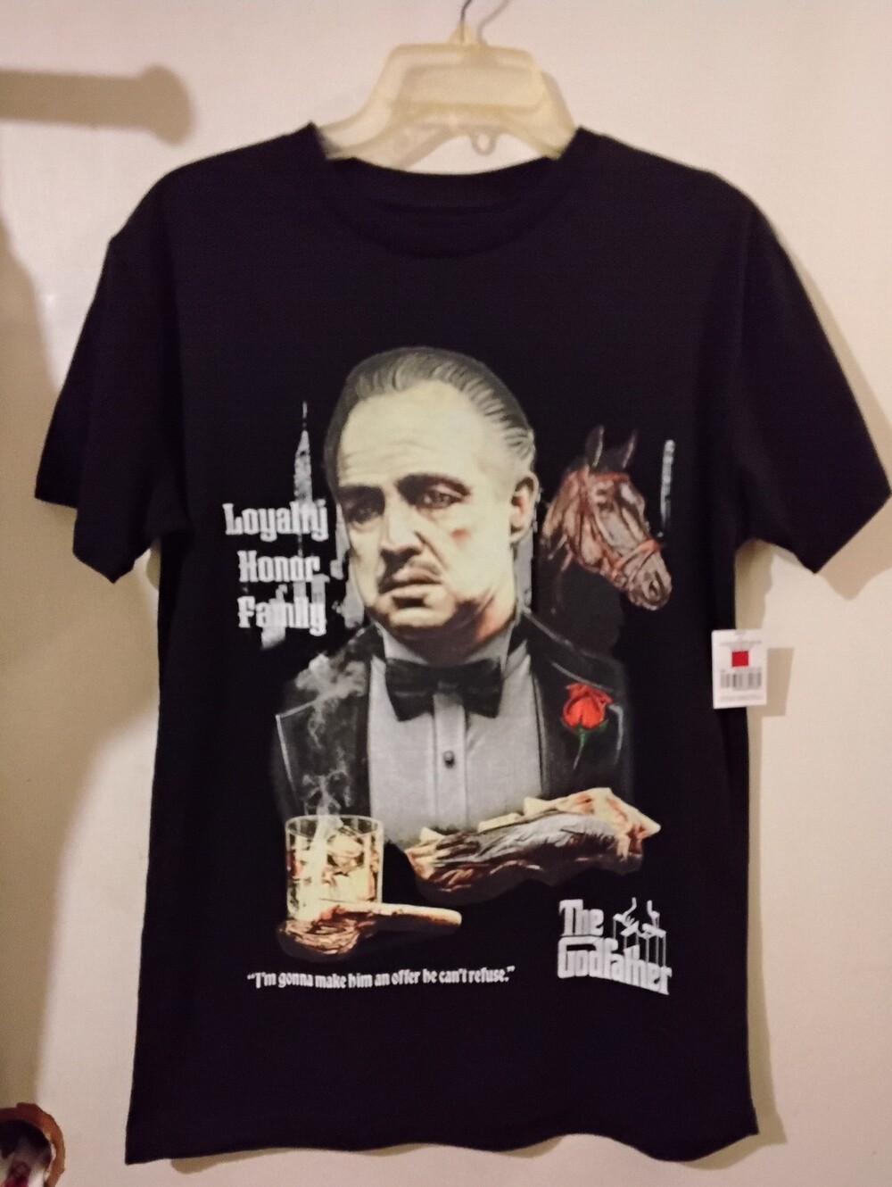 Godfather Don Vito Corleoe Grapic Tshirt Loyalty,Honor,and Family Med